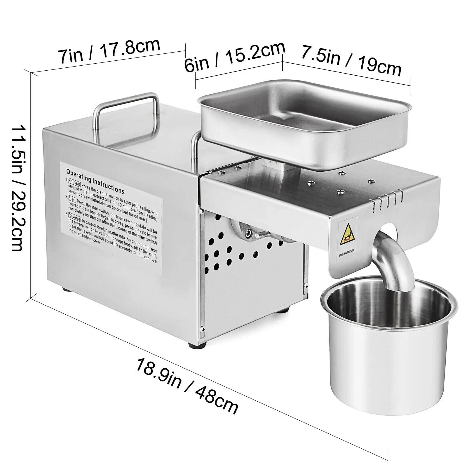 VEVOR Electric Oil Extractor Automatic Oil Press Machine for Home & Commercial image 5