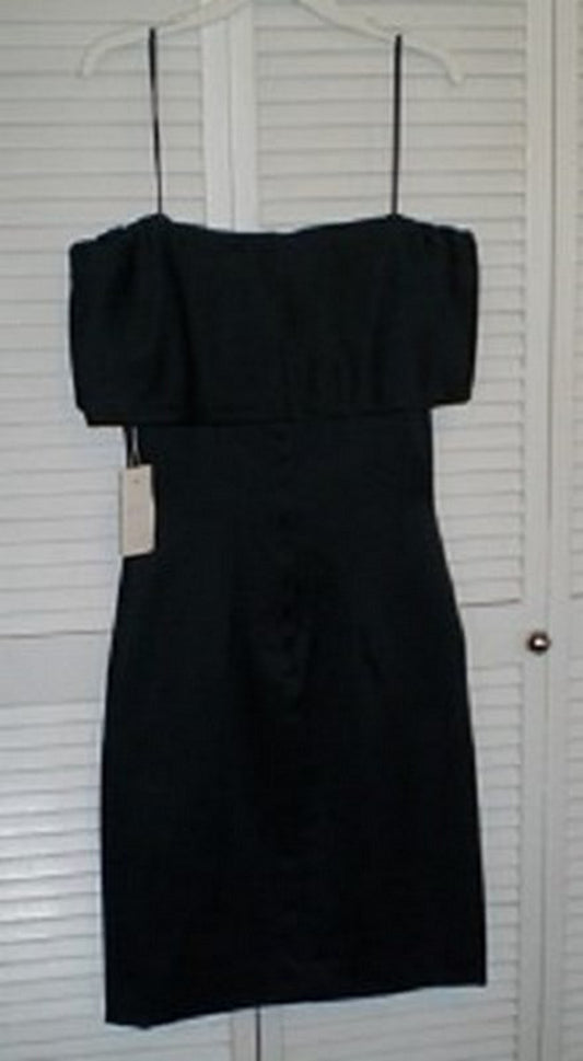 Victor Costa Women Dress Satin Black Sleeveless Midi Size 12 image 0