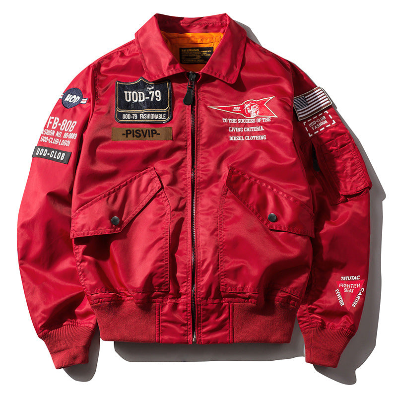 New Hip Hop Jacket Men High Quality Thick Army Navy Military Motorcycle Ma-1 Av image 7