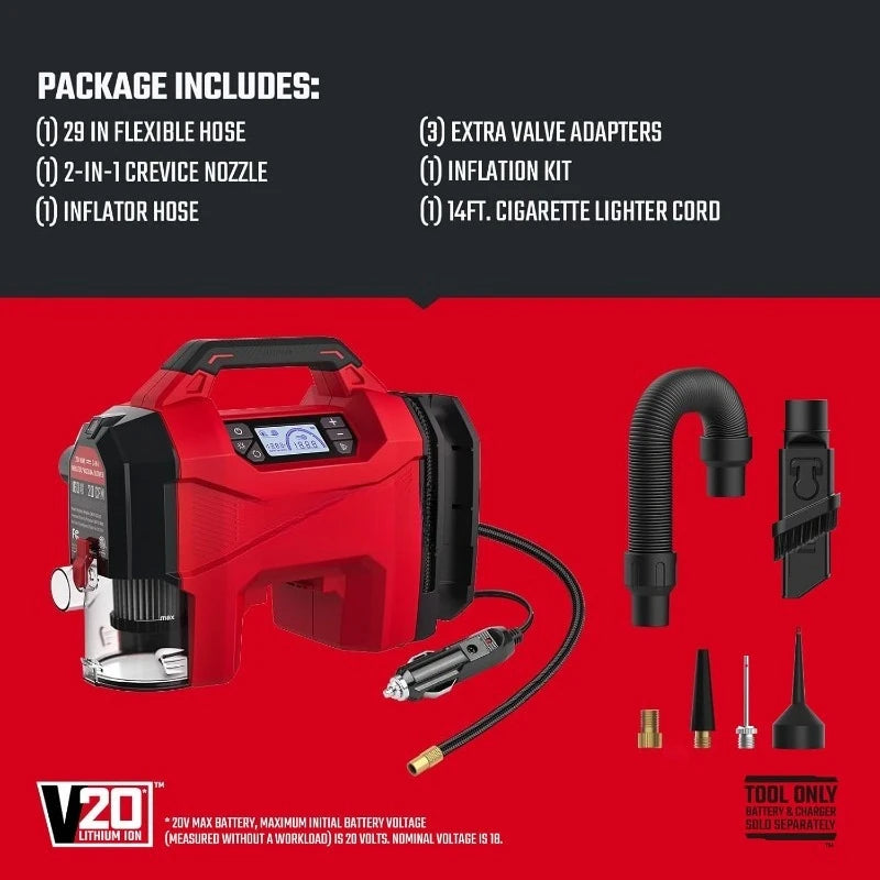 3-in-1 Tire Inflator, 160PSI Portable Air Compressor/Car Vacuum/Dust Blower, 20 image 1