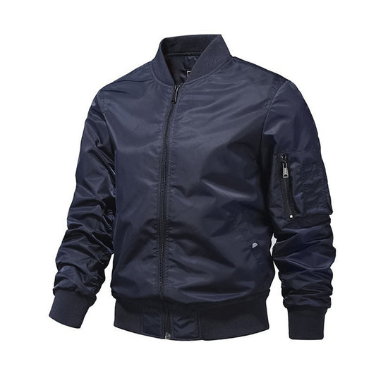 2024 Spring Summer Bomber Jacket Men Solid Color Fashion Aviator Baseball Jacke image 0