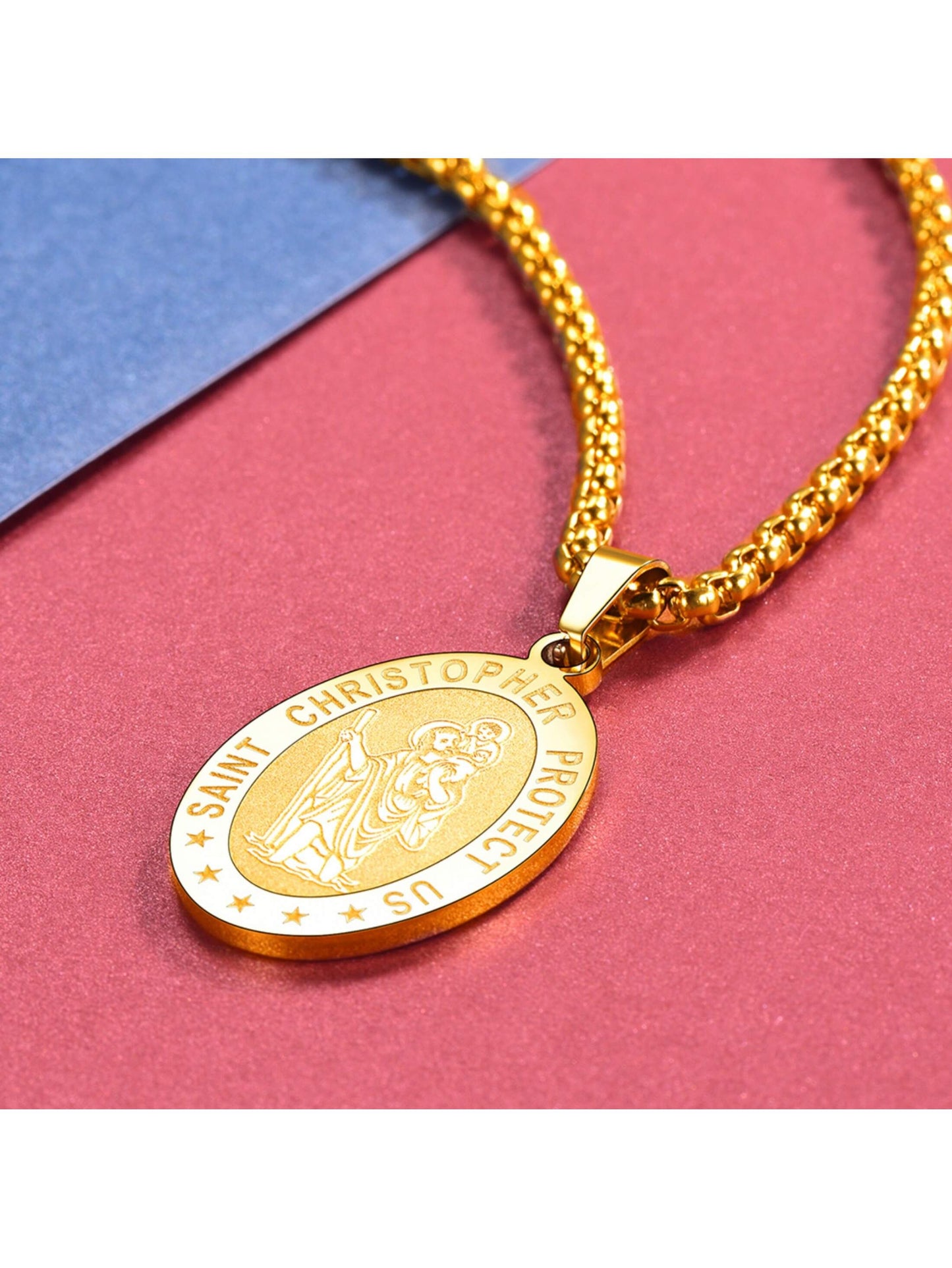 FaithHeart Saint Christopher Necklace for Men Women Stainless Steel/Gold/Black  image 2