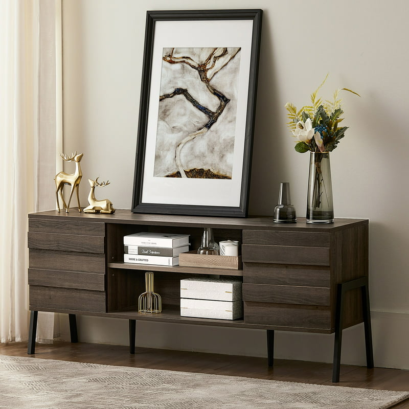 Stand for 65 inch TVs,  Wood  Cente Media Console Table for Living Room, 60 inc image 2
