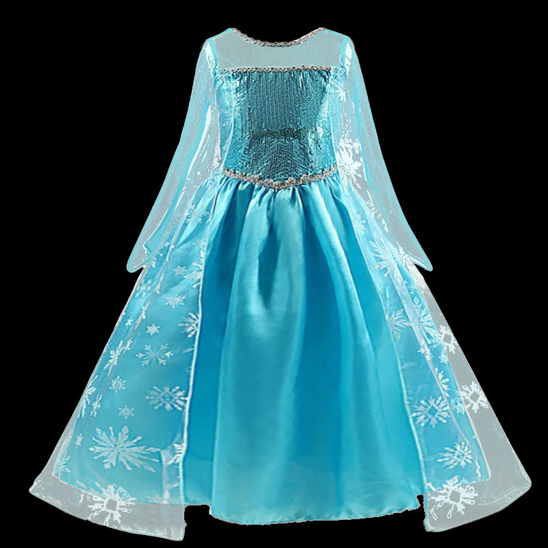 Girls Snow Queen Elsa Kids Costumes For Girl 2024 Carnival Party Prom Gown Robe image 10