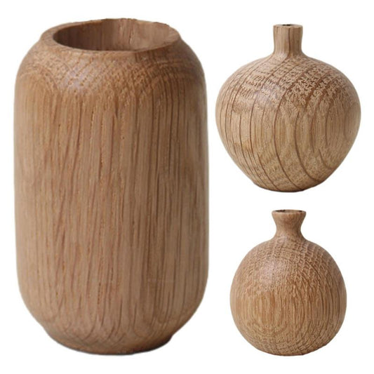Rustic Wood Vase Table Flower Stand Vase Ornament Handmade Techniques Vase Deco image 0