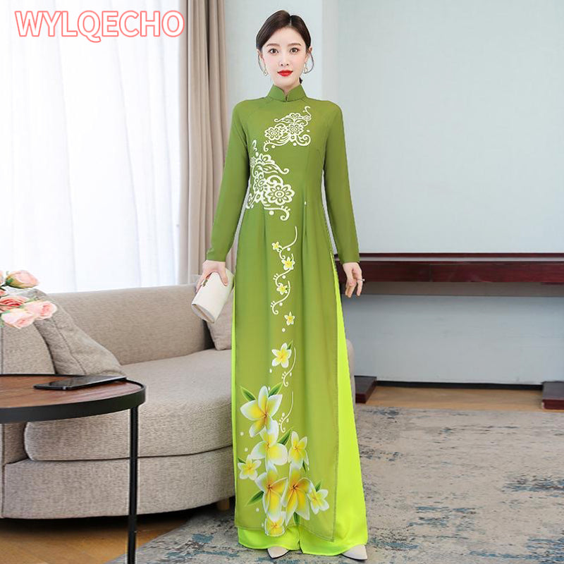 2023 Women Traditional Dress Vietnam Ao Dai Traditional Dress Cheongsam Dresses image 1