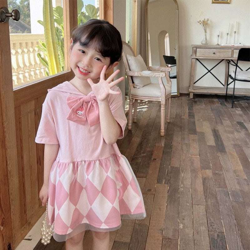 Cartoon Cute Sanrio Kuromi Melody Print Girls Princess Dresses For Leisure Kids image 3
