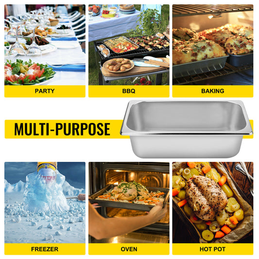 VEVOR Buffet Chafing Dishes 8.5L-20.5L Gastronorm Pans Steam Table Pans Tray St image 0