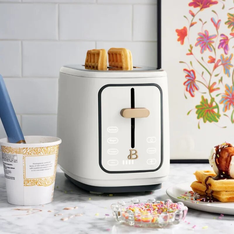 2 Slice Touchscreen Toaster, White Icing By Drew Barrymore  Multifunction Break image 1