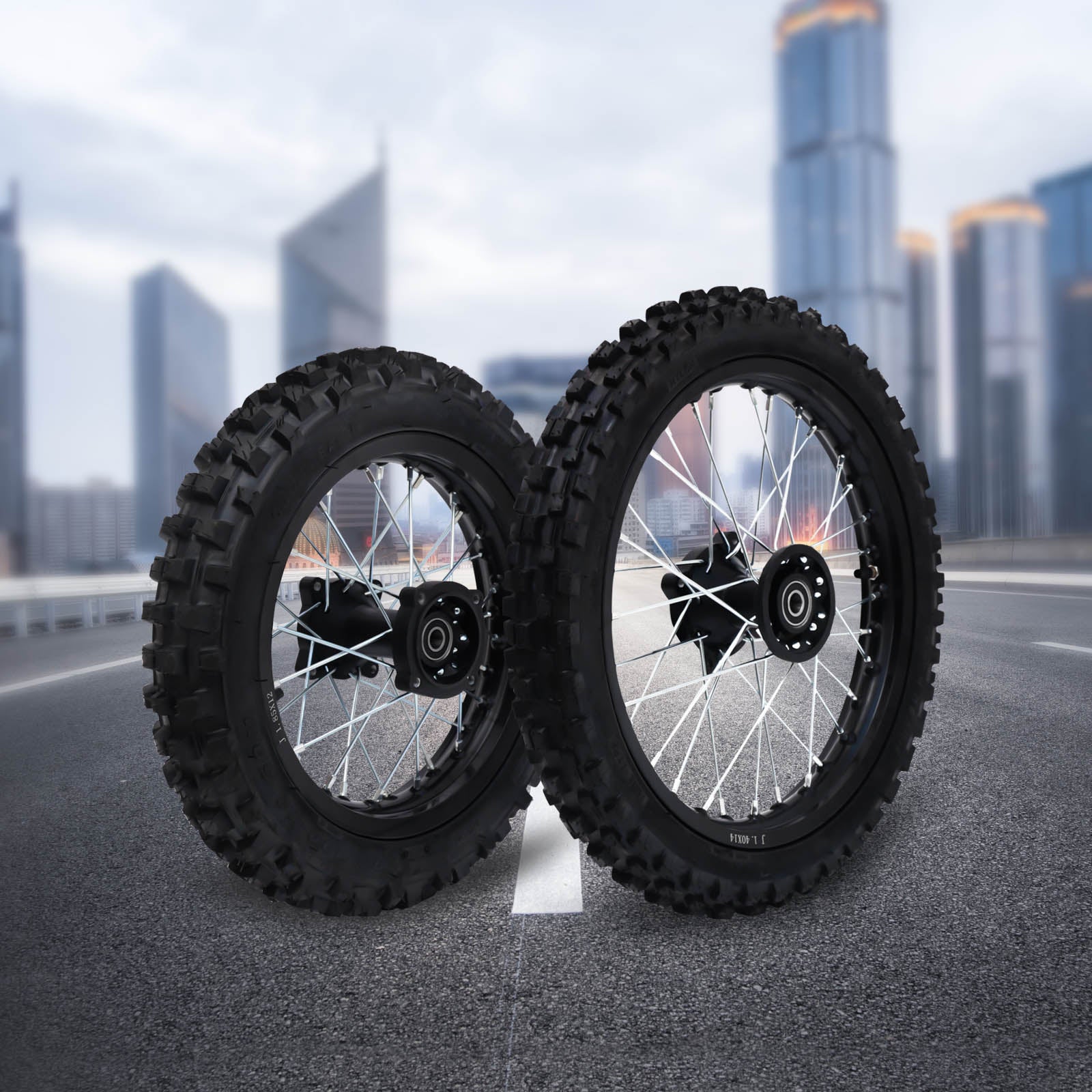 Motorbike Front Rear Wheel Kit for 50CC 70CC 90CC Dirt Bike Pit Bike Monkey Bik image 0