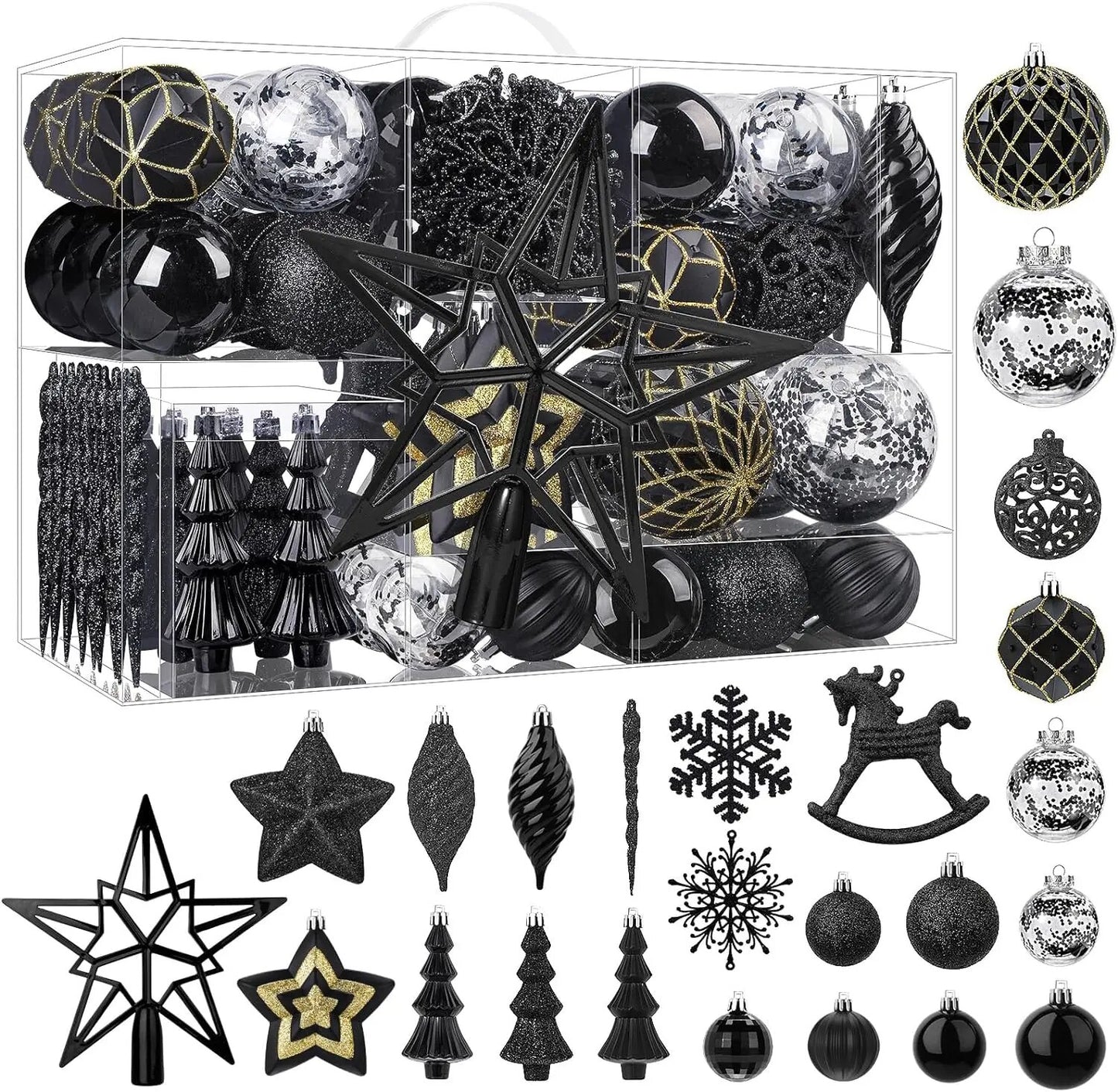White Christmas 2024 100pcs Christmas Balls Ornaments Set Festoon New Year's Ev image 5
