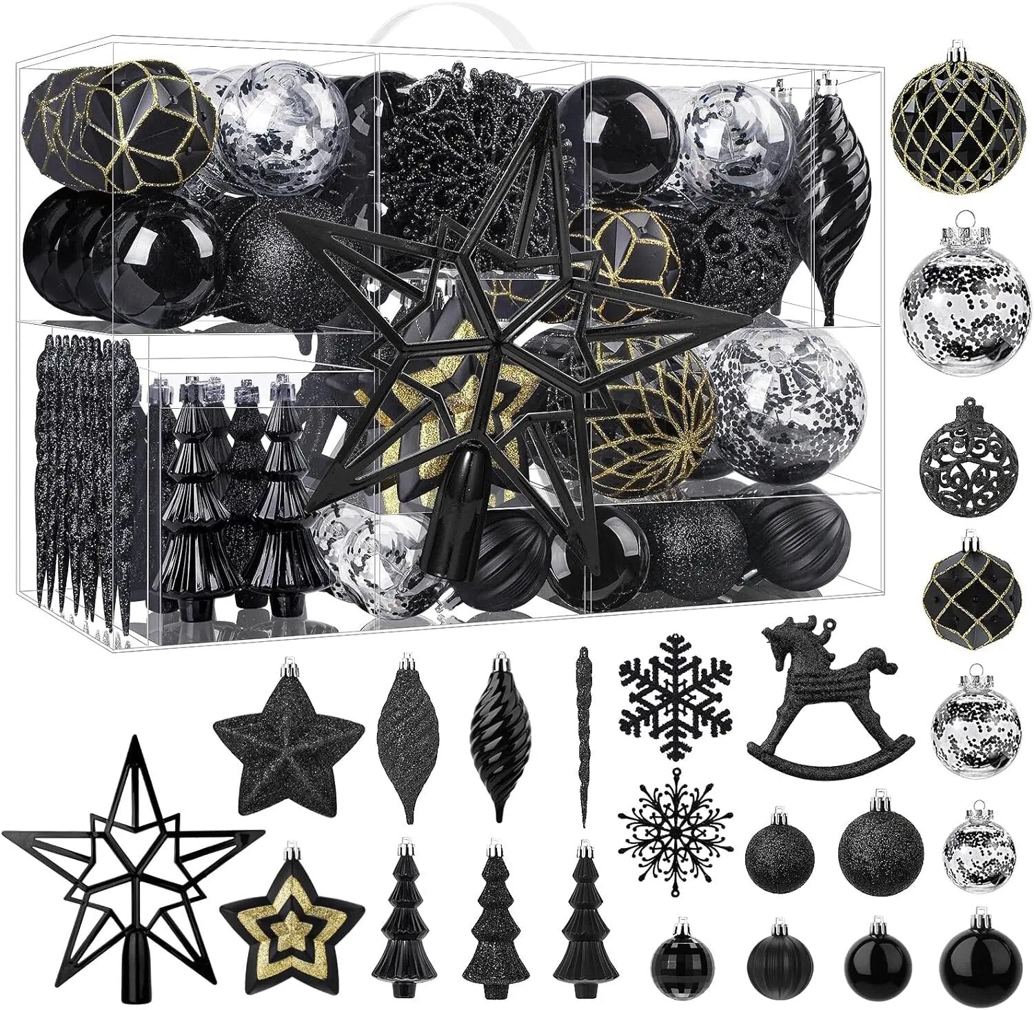 White Christmas 2024 100pcs Christmas Balls Ornaments Set Festoon New Year's Ev image 5