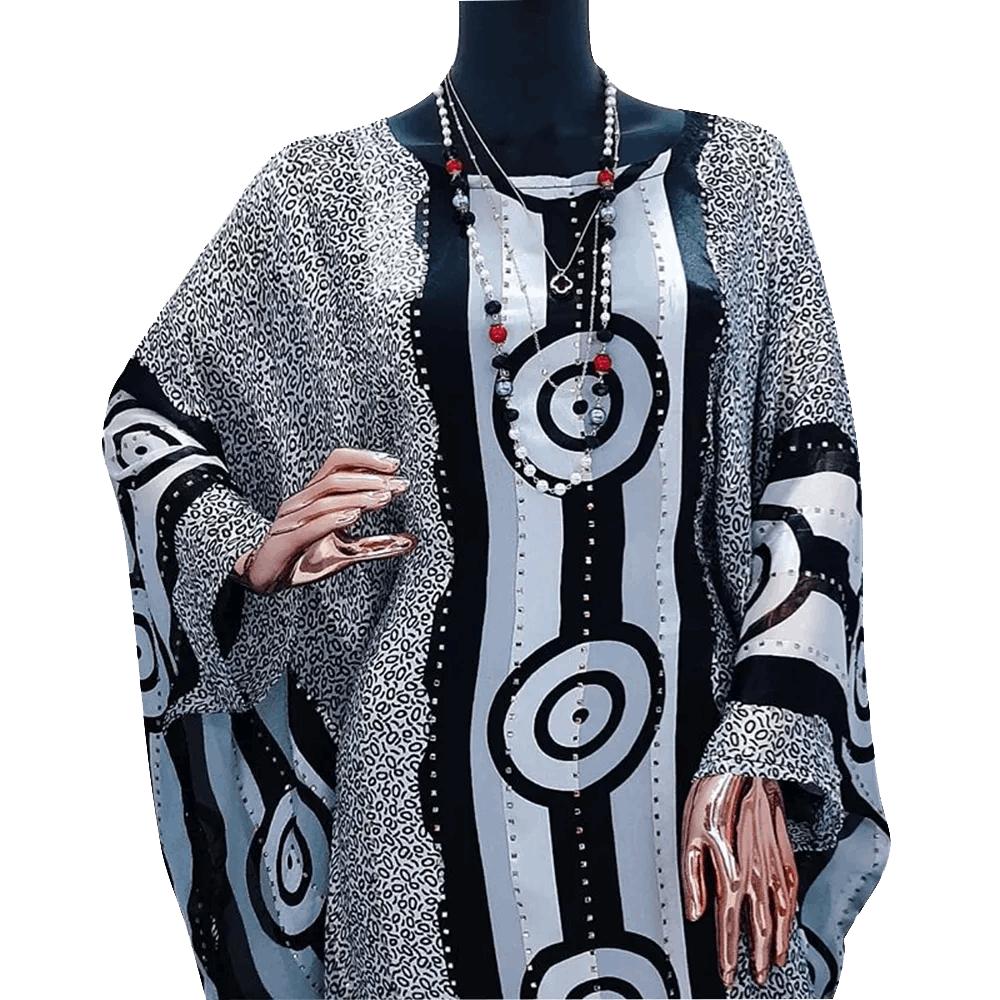 Fashion 2023 Nigerian Elegant Clothing Abaya Muslim Dress Leopard Geometry Dash image 1