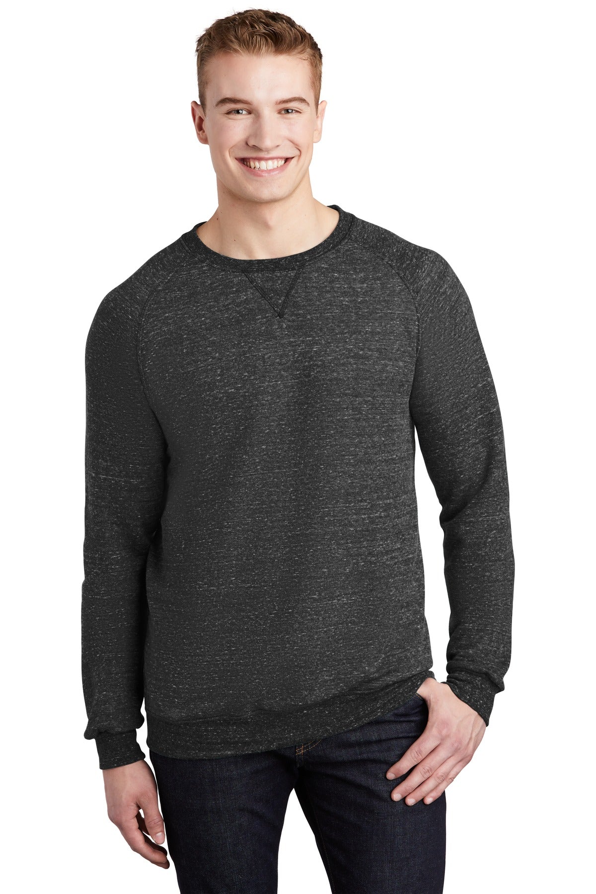 Jerzees Â® Snow Heather French Terry Raglan Crew 91M
