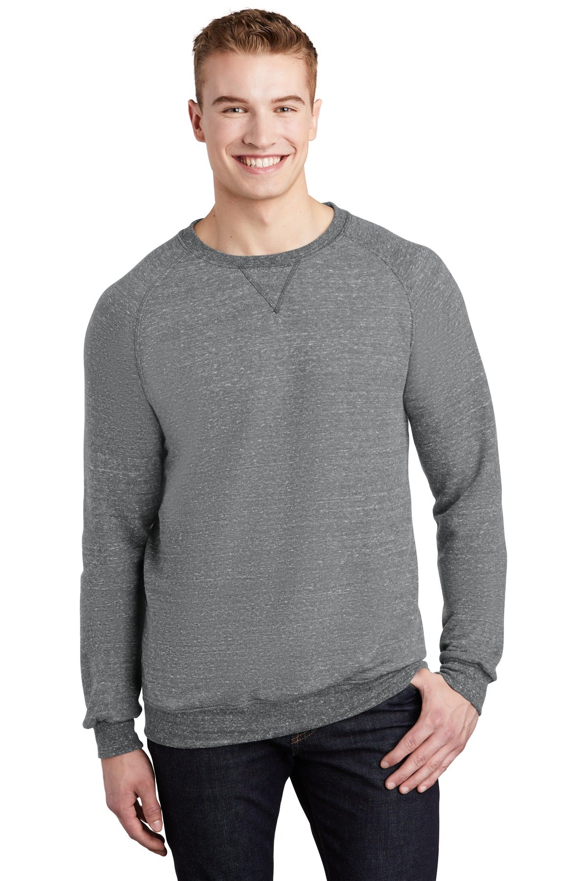 Jerzees Â® Snow Heather French Terry Raglan Crew 91M