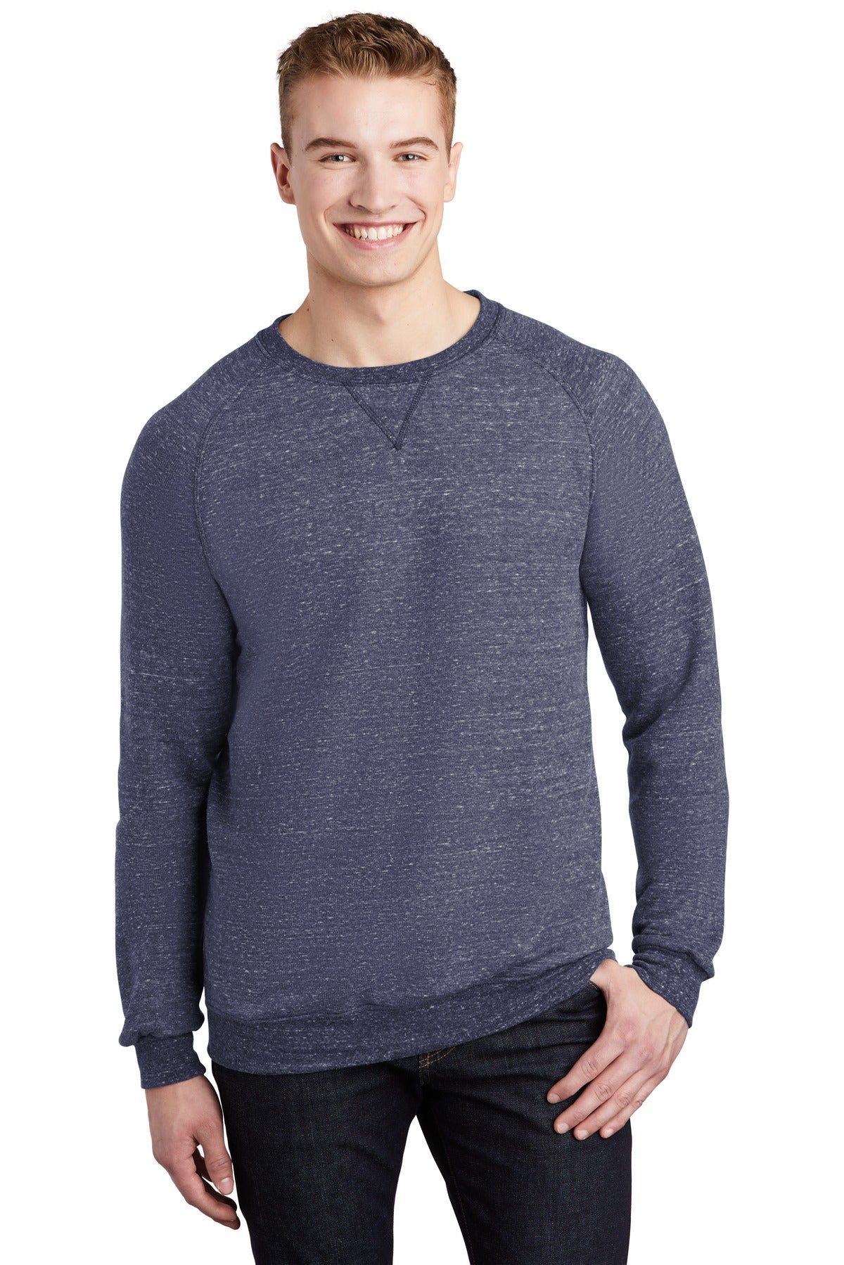 Jerzees Â® Snow Heather French Terry Raglan Crew 91M