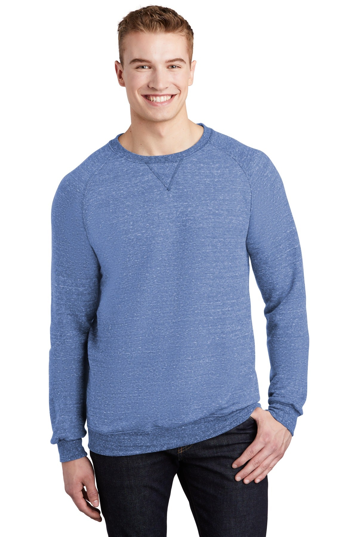 Jerzees Â® Snow Heather French Terry Raglan Crew 91M