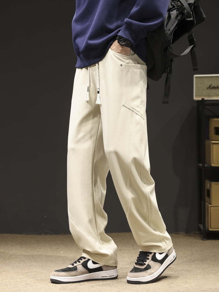 2024 New Spring Autumn Men's Sweatpants Multi-Pockets Wide Leg Casual Cargo Pan image 1