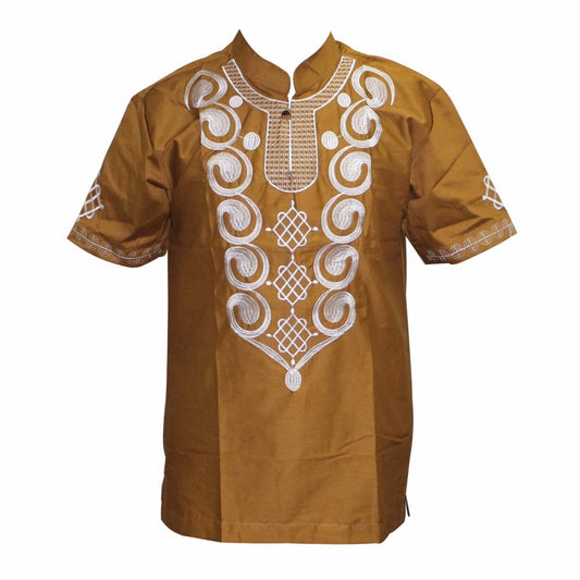 100%Cotton Men's Embroidery Shirt Summer and Autumn Short Sleeve Casual Shirts image 0