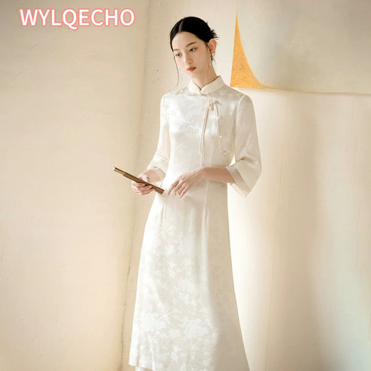 Traditional Vietnam Woman Retro Ao Dai Elegant Chinese Style Cheongsam Vintage  image 0