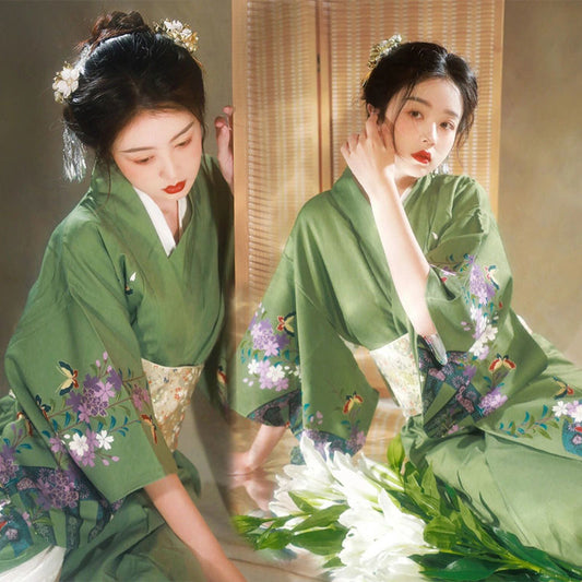 Kimono Women Japanese Traditional Yukata Haori Kimonos Cosplay Blouse Gown Fema image 0