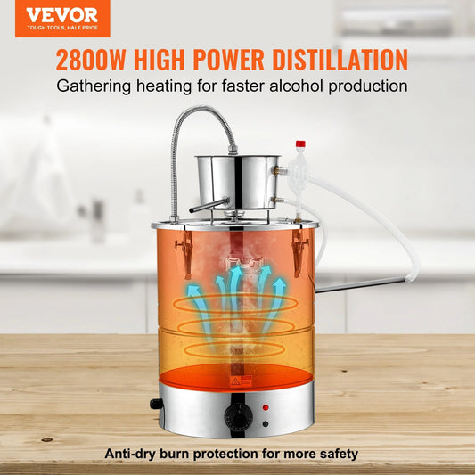VEVOR 30/50L Stainless Steel Alcohol Distiller Alcohol Still Essential Oil Brew image 0