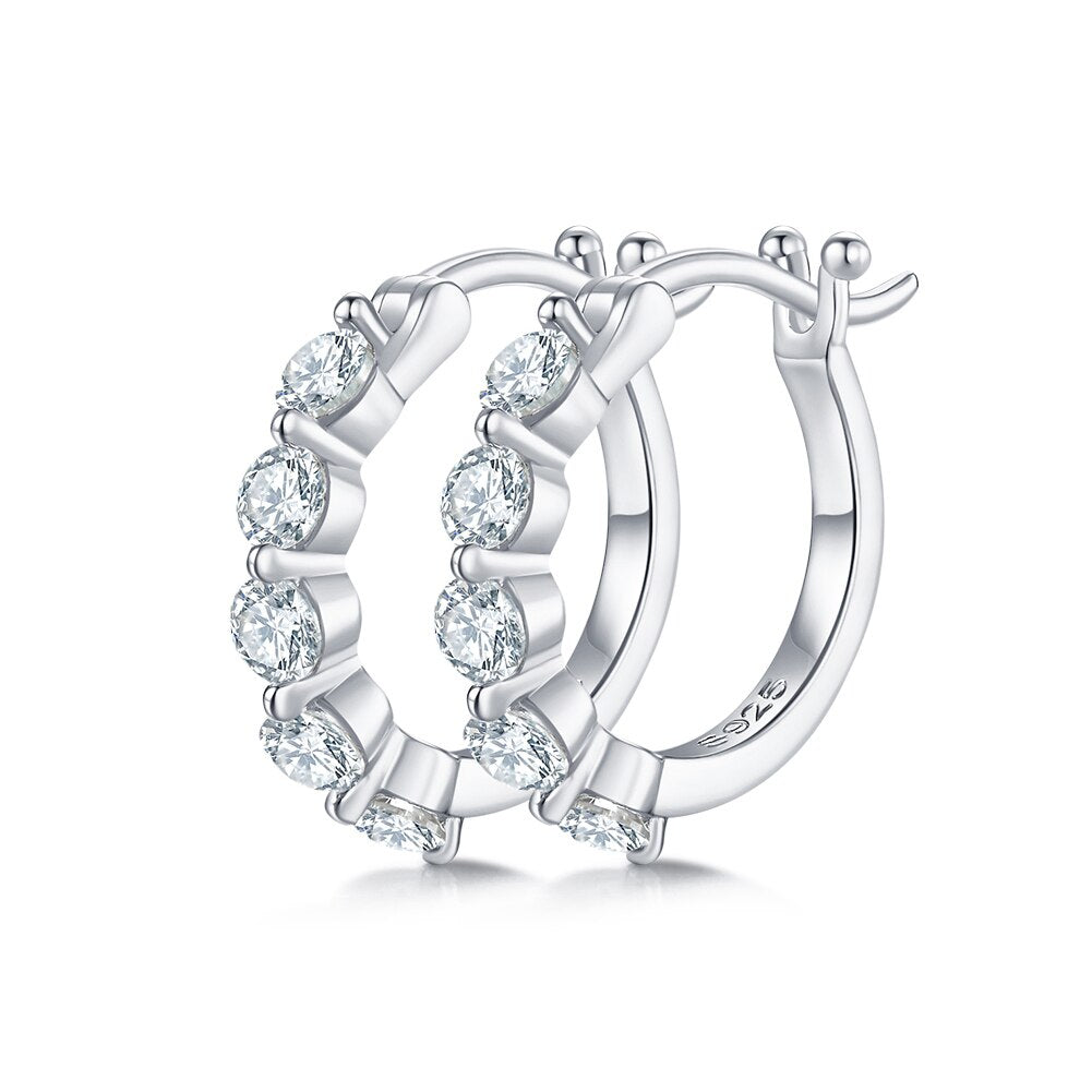 GEM'S BALLET 925 Sterling Silver Moissanite Hoop Earrings 14k Gold Earrings, Hy image 0