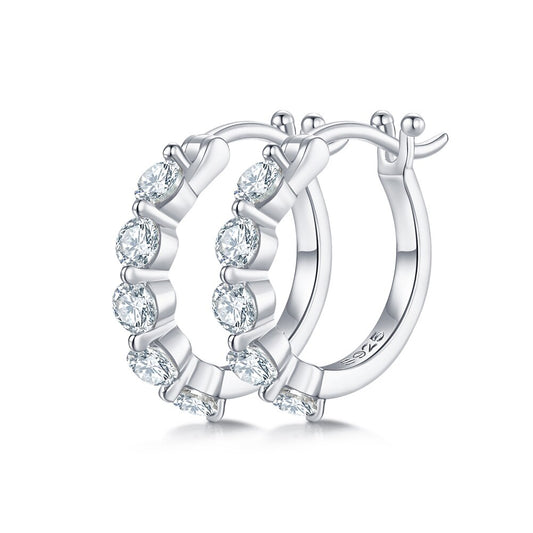 GEM'S BALLET 925 Sterling Silver Moissanite Hoop Earrings 14k Gold Earrings, Hy image 0