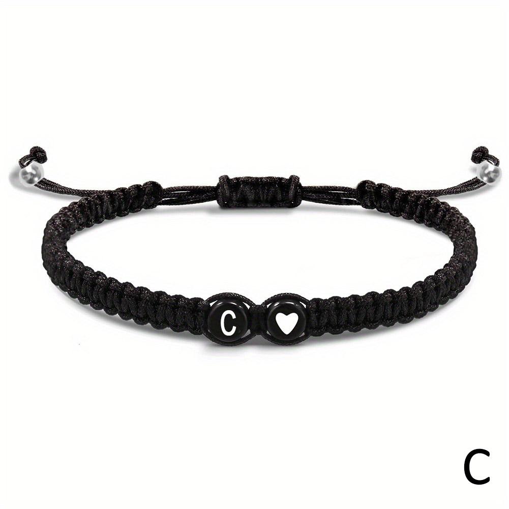 26 Letters Initial Heart Bracelets Handmade Adjustable A-Z Name Braided Bracele image 9