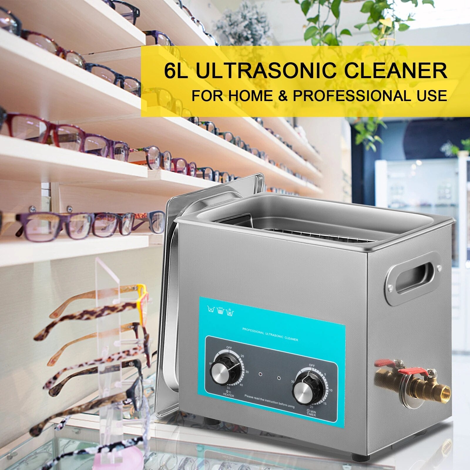 VEVOR 6L Electric Ultrasonic Cleaner Portable Washing Machine Lave-Dishes Ultra image 0