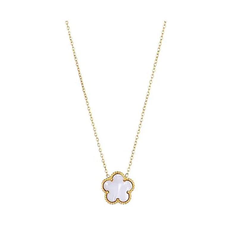 14K Gold Plated Five-leaf Clover Link Bracelets White Black Blue Gold Red Green image 25