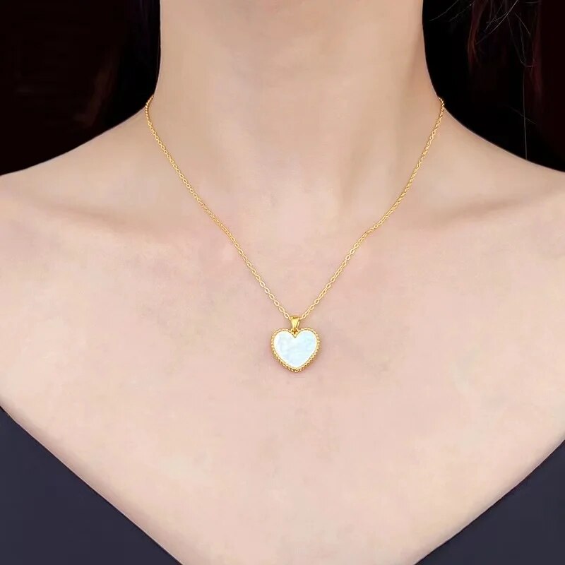 YUNLI Real 18K Gold Heart Necklace Pendant Natural Red Agate Pendant Pure AU750 image 3