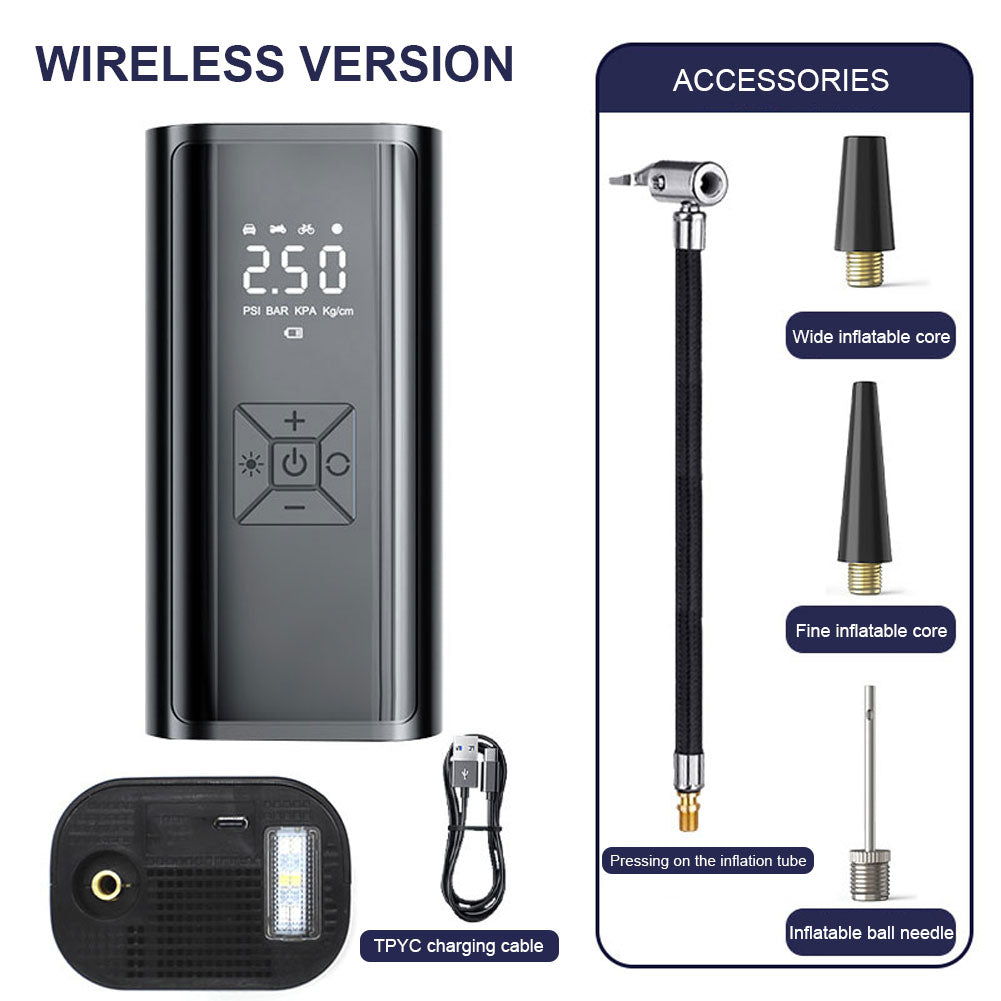 Wireless Car Air Compressor Rechargeable Air Pump Rapid Filling Portable Electr image 1