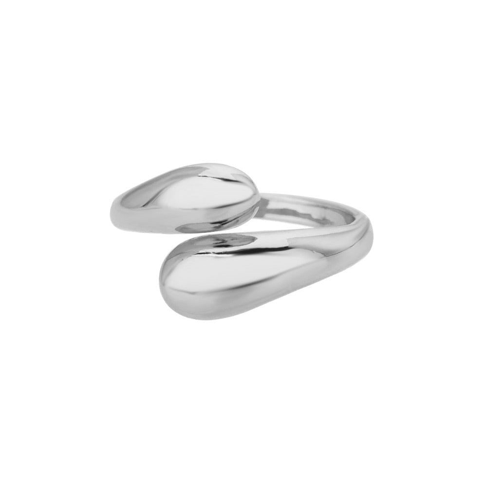 48 Style Women Stainless Steel Rings Gold Color Hollow Out Geometric Open Ring  image 48