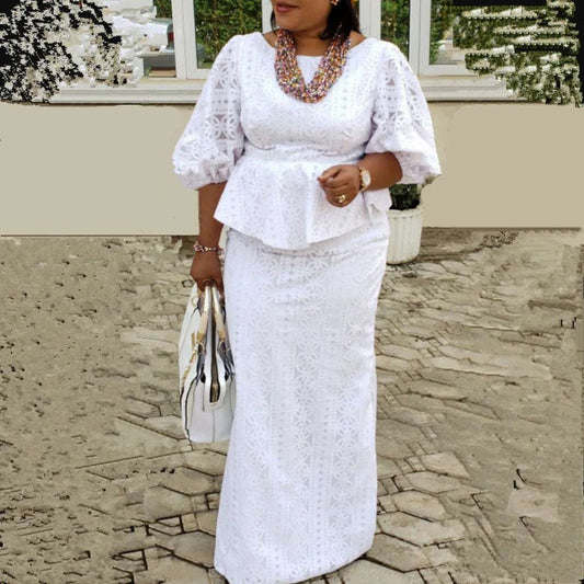 Plus Size 2 Piece Skirt Sets African Dresses For Women Nigeria Turkey Africa Cl image 0