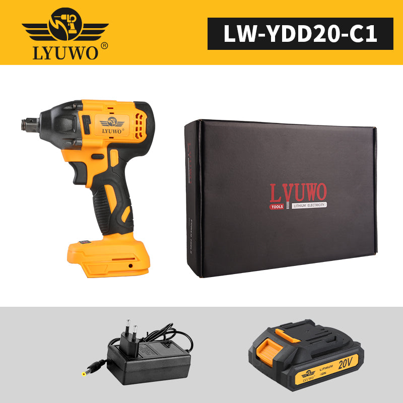 LYUWO Electric Wrench 350NM Brushless Electric Wrench High Torque Air Cannon He image 1