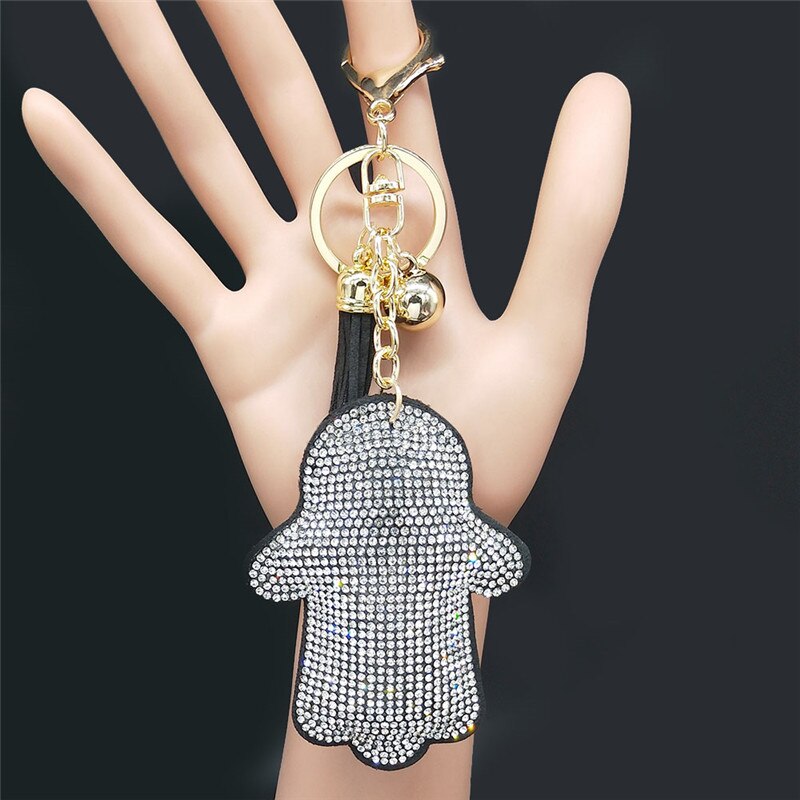 Turkey Eyes Crystal Keychains Ring for Women Keychain Blue Gold Color Key Chain image 12