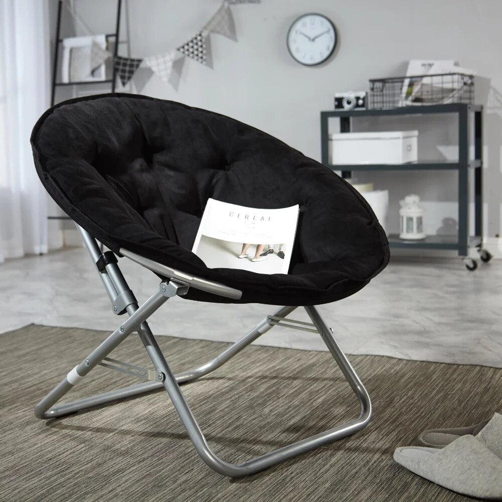 Mainstays Large Super Soft Microsuede 30" Saucer™ Chair, Black living room furn image 8
