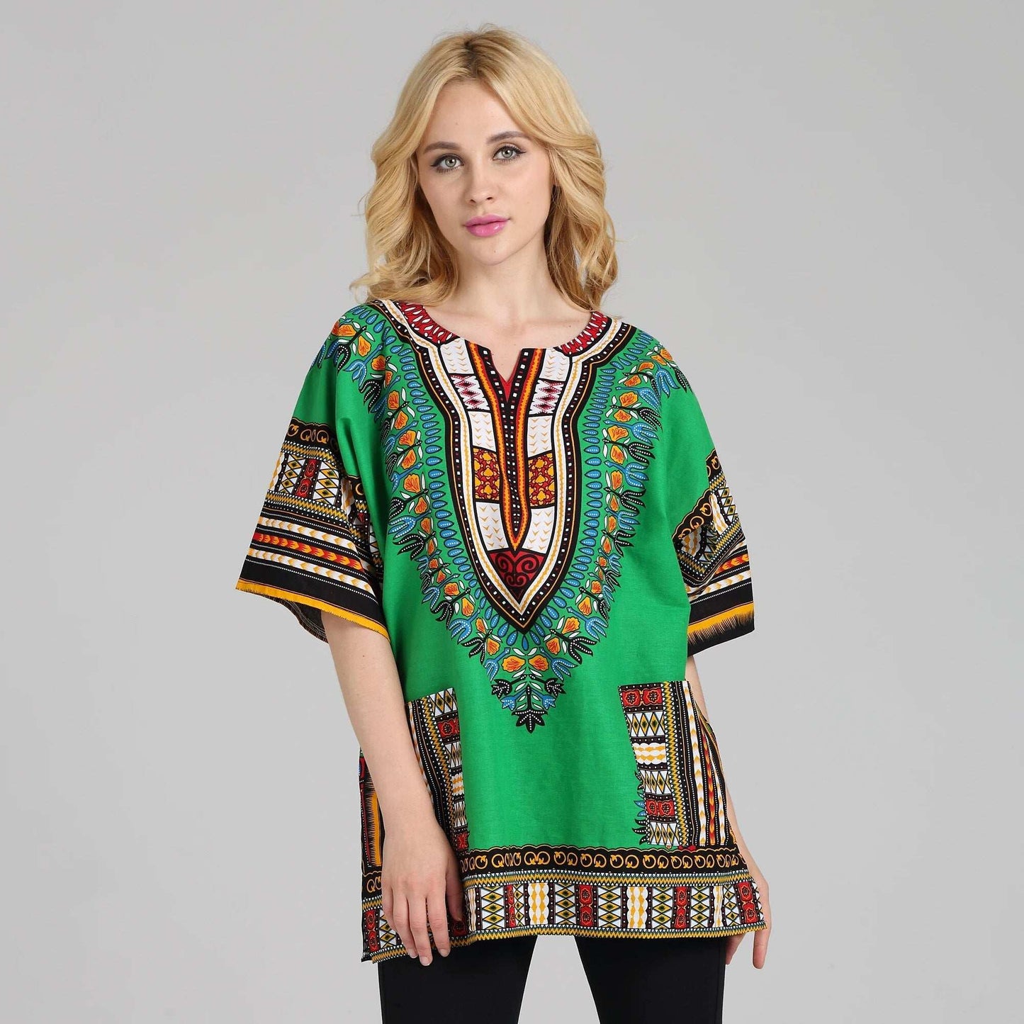 Traditional African Dashiki Shirt in Light Thin Grade Batik Cotton African Cuba image 3