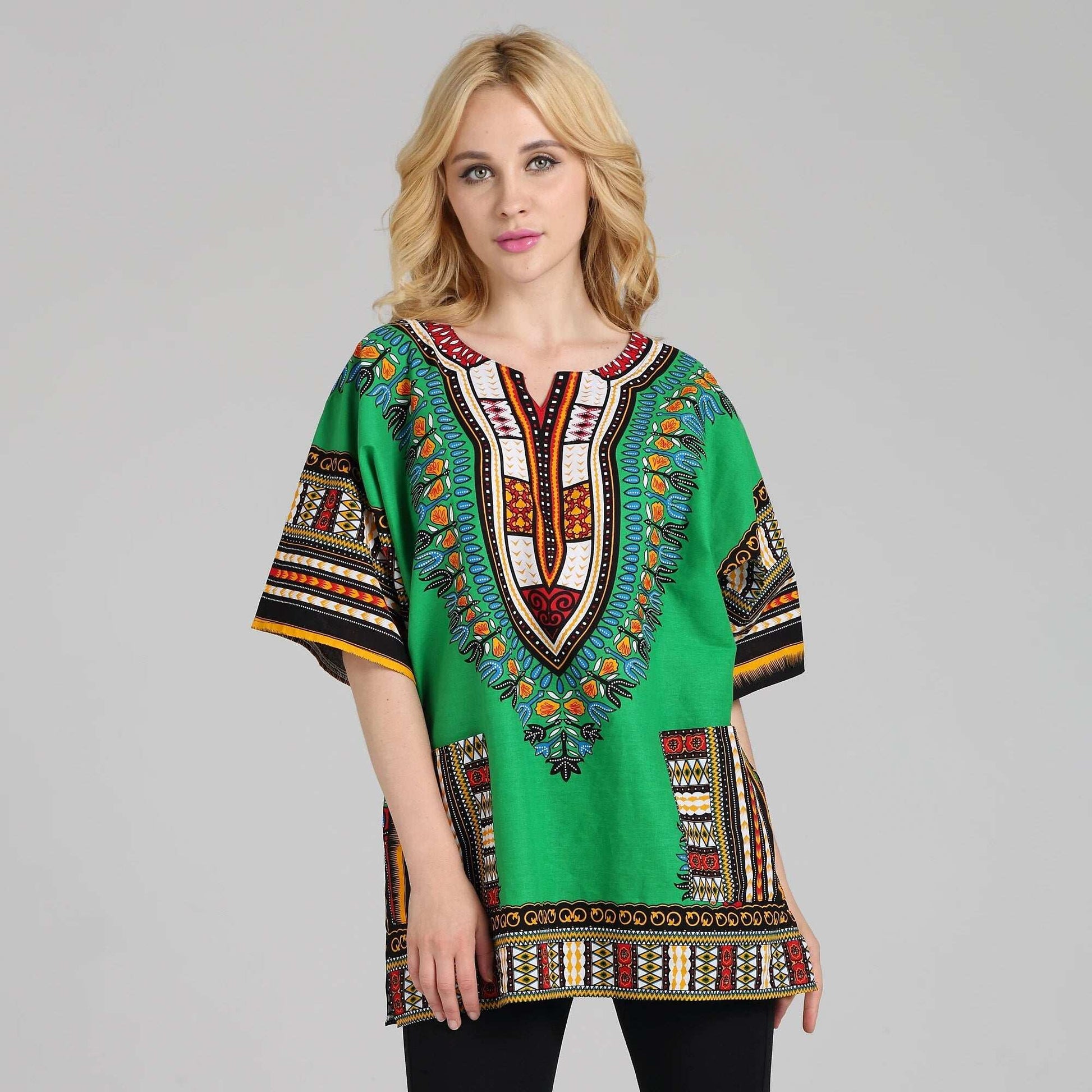 Traditional African Dashiki Shirt in Light Thin Grade Batik Cotton African Cuba image 3