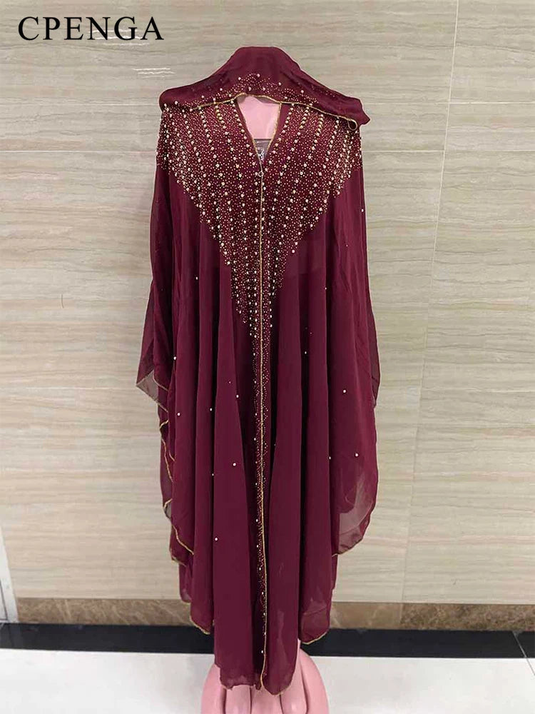 Free Size African Sequins Dress for Women Traditional Kaftan Robe Elegant Ladie image 7