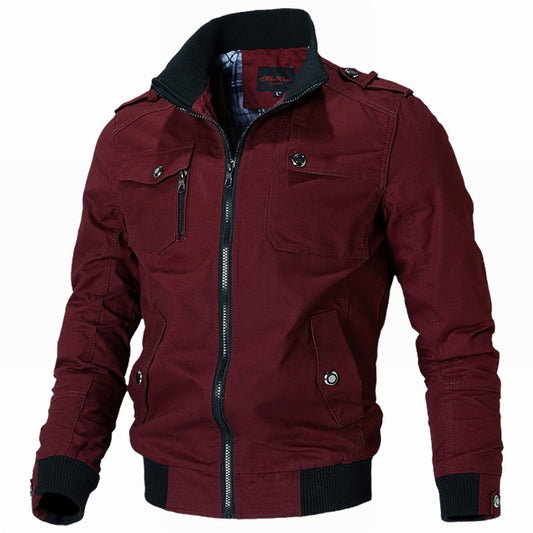 2023 Men Causal Cotton Cargo Jacket Men Bomber Jackets Autumn Pilot Coat Men Fl image 0