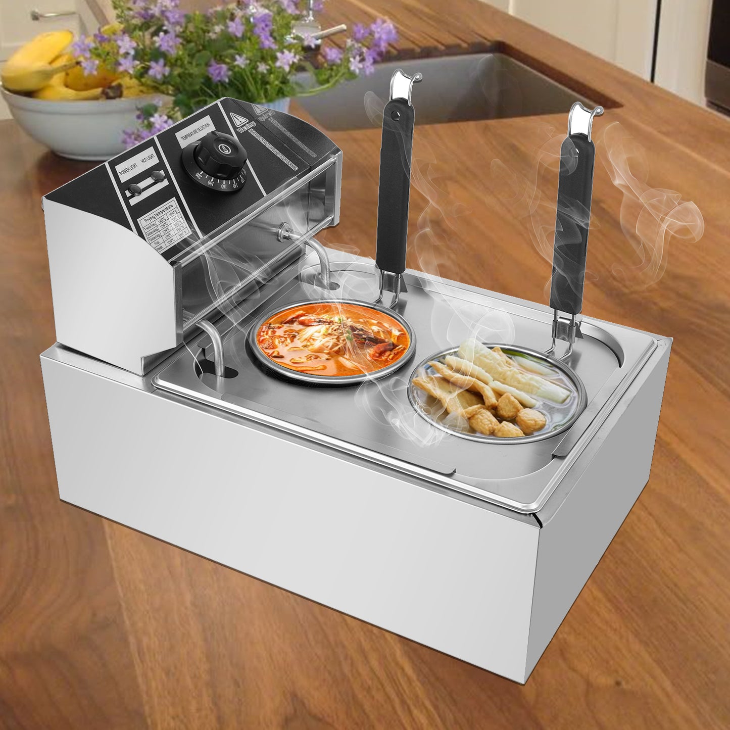 1500W Noodle Pasta Cooker Machine Two Baskets Kitchen Utensils Multi-Purpose Ma image 4