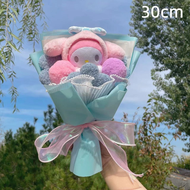 Kawaii Hello Kitty Cat Plush Dolls  Rose Soap Flowers Bouquet Christmas Valenti image 10