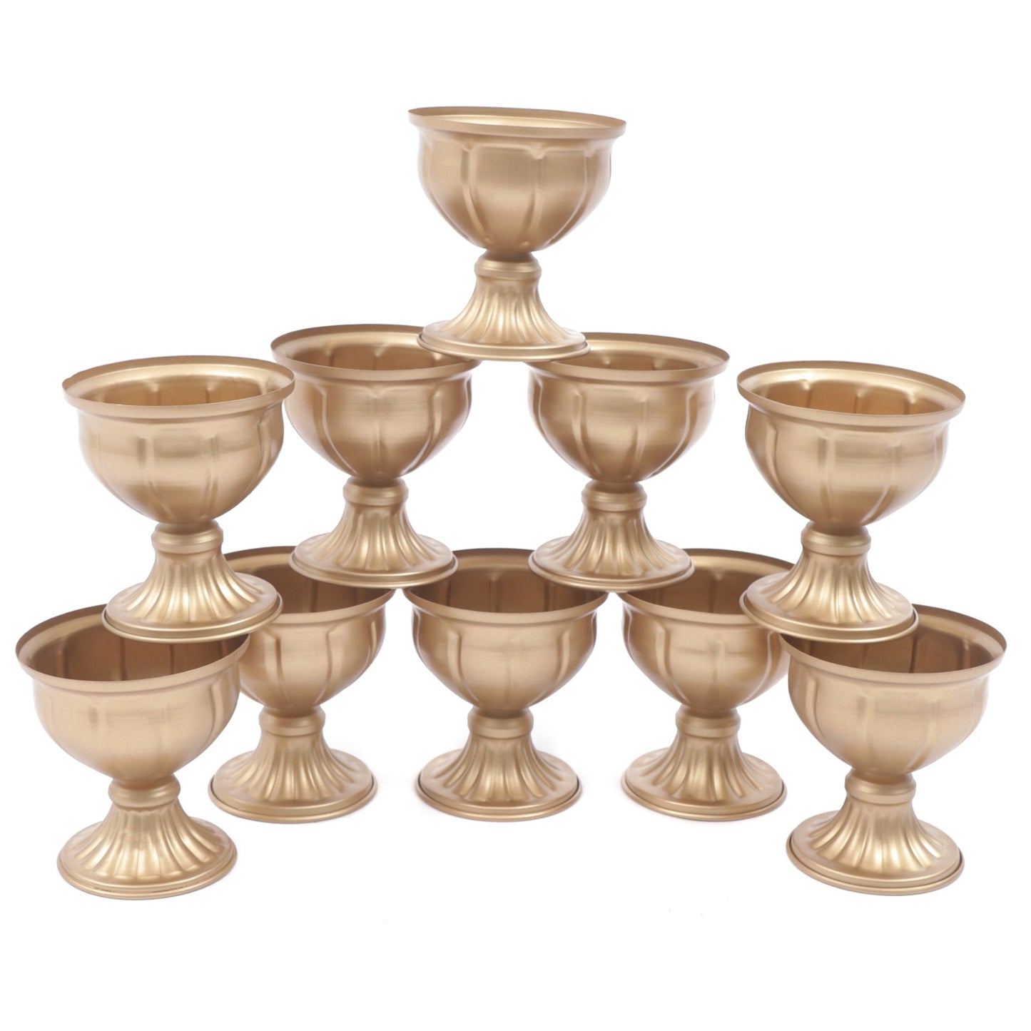 Metal Vase Table Decorative Flower Display Round Bowl Centrepiece Home Art Vase image 1