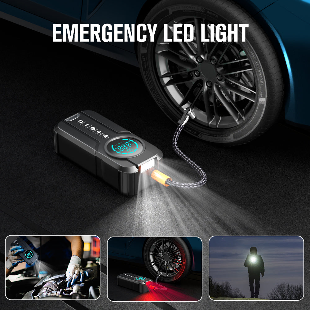 BUVAYE Portable Inflatable Pump Car Inflator Tire Pump Car Air Compressor for M image 4