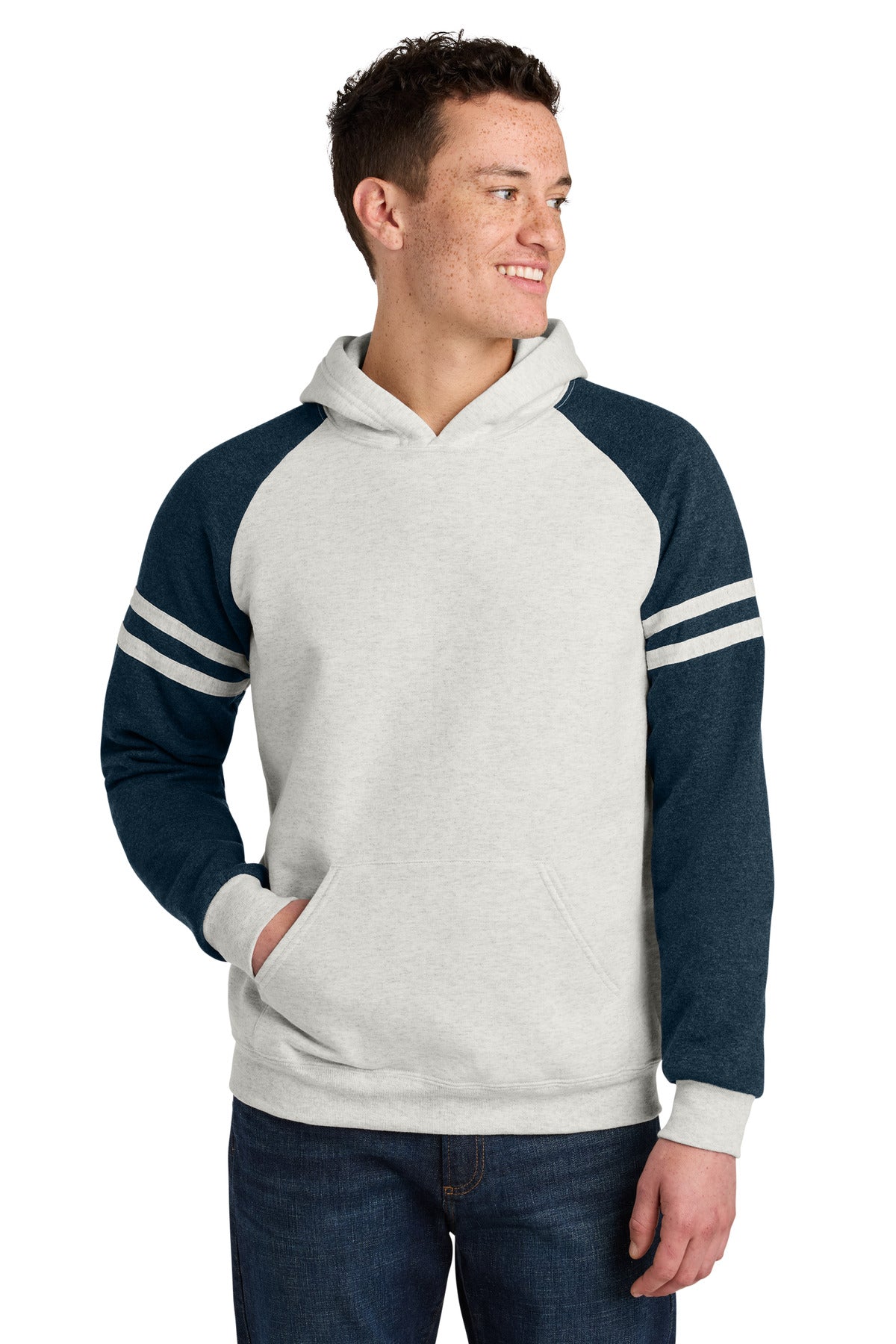JerzeesÂ® Unisex NuBlendÂ® Varsity Colorblock Hooded Sweatshirt 97C