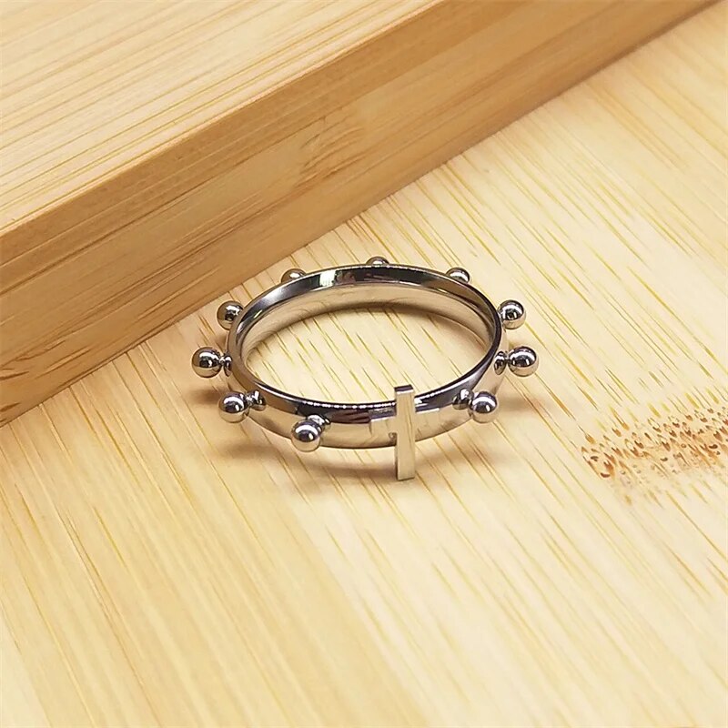 Christian Christ Jesus Cross Ring Stainless Steel Gold Color Lord Prayer Cathol image 1
