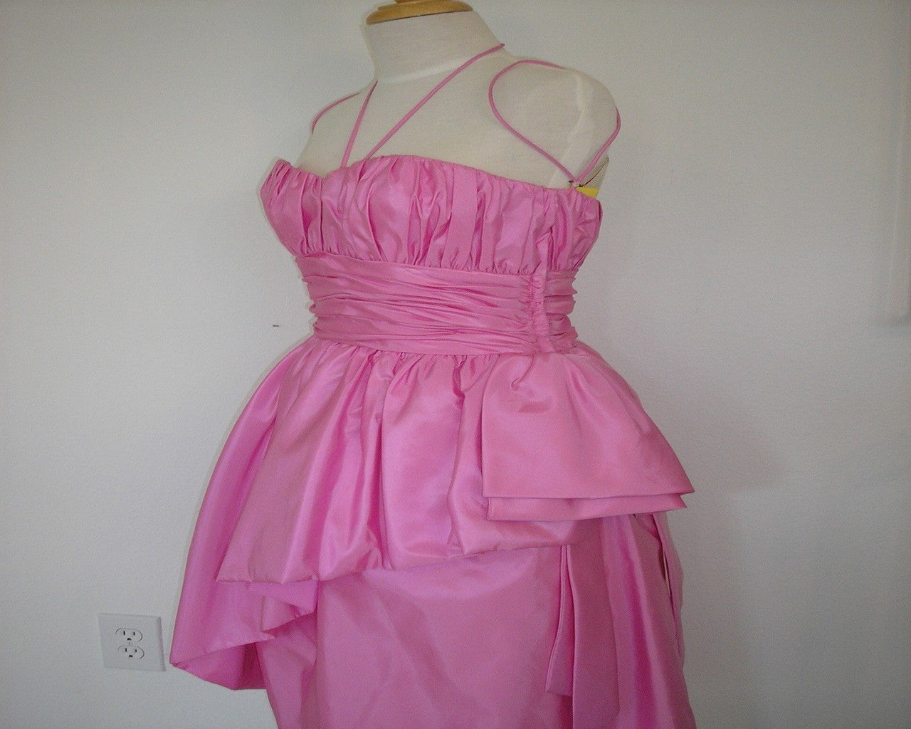 Victor Costa Women Dress Taffeta Pink Spaghetti Shoulder Straps Size 6 image 0