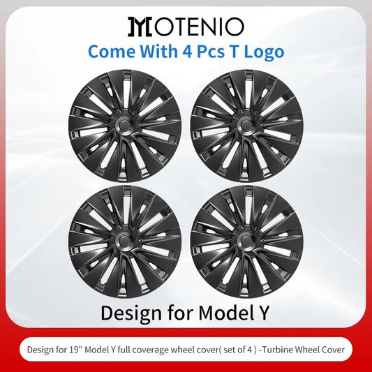 4PCS Wheel Cap For Tesla Model Y 2023 19 Inch RightÂ Left Hubcaps Cyclone Cover image 0